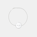 Custom engraved 925 sterling silver adjustable coin bracelet, featuring personalised handwritten message "its you," faithfully precision diamond-head engraved on polished round disc on delicate diamond-cut cable chain – Atelier By Dsgn custom handwriting coin bracelet meaningful gift for her, anniversary, valentines day, birthday or cherished sentimental keepsake bracelet
