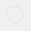 Custom engraved 925 sterling silver adjustable coin bracelet, featuring a personalised single-line minimalist baby side profile portrait uniquely fused with actual baby footprint texture precision diamond-head engraved on polished round disc – Atelier By Dsgn custom fingerprint footprint bracelet meaningful gift for new mum, mothers day, baby shower, birth announcement or treasured newborn keepsake bracelet
