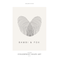 Custom heart fingerprint art combining two personalised fingerprints, minimalist couples wall art print, unique anniversary or wedding gift