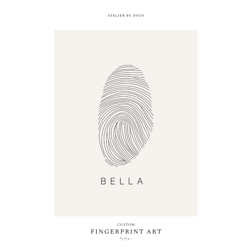 Custom single fingerprint art print with personalised name, minimalist fingerprint wall art, unique memorial, baby or anniversary keepsake gift- fingerprint wall art, personalised memorial gift, custom fingerprint print, and unique baby keepsake