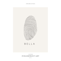 Custom single fingerprint art print with personalised name, minimalist fingerprint wall art, unique memorial, baby or anniversary keepsake gift- fingerprint wall art, personalised memorial gift, custom fingerprint print, and unique baby keepsake