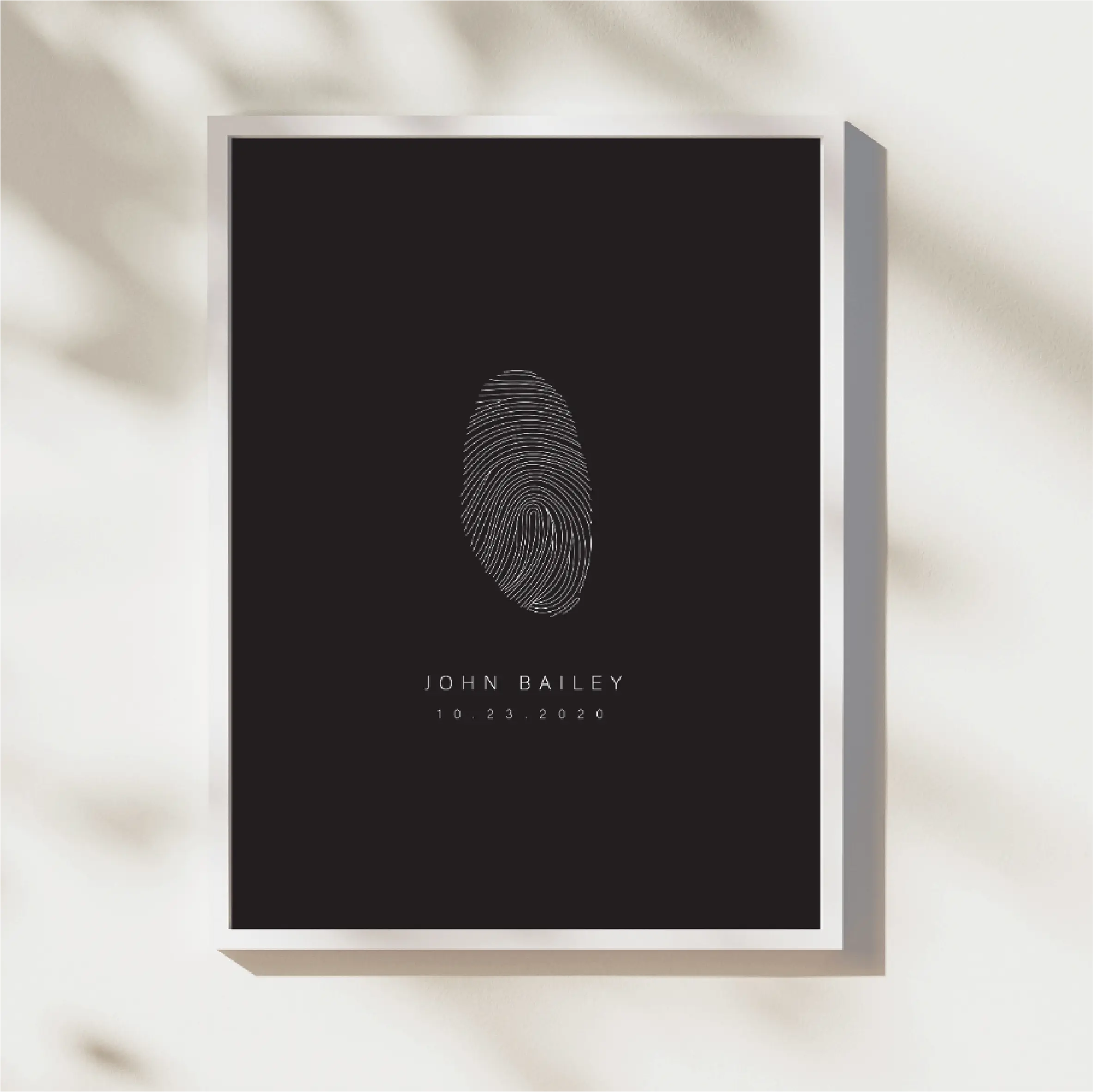 Personalized fingerprint wall art design by Atelier By DSGN showcasing unique fingerprint patterns for home decor.