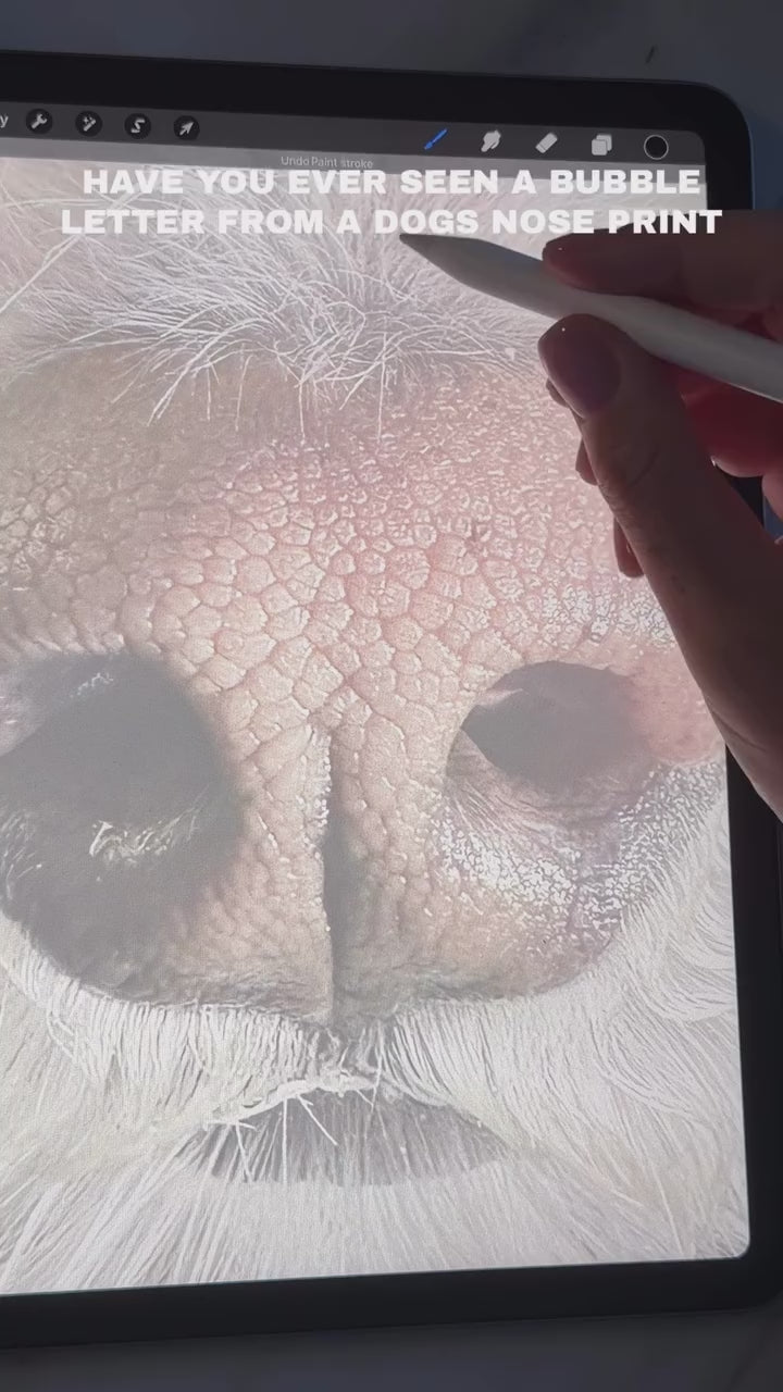 Arte de Inicial con Huella de Nariz de Mascota Personalizado