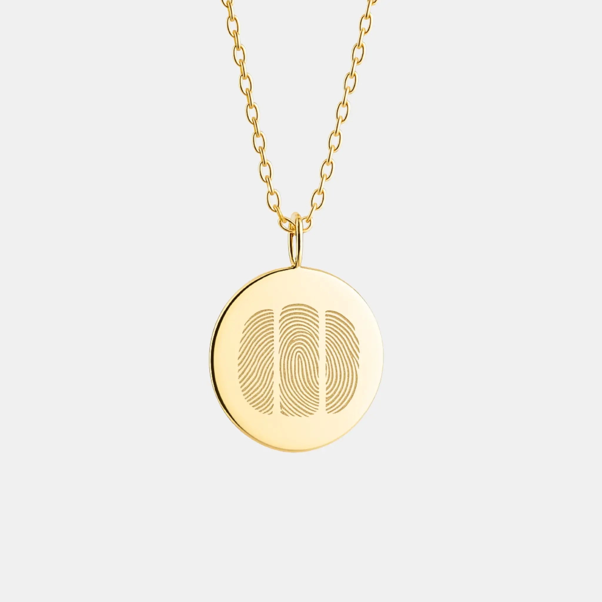 Custom Three Fingerprint Necklace I 18k Gold Vermeil Luxury